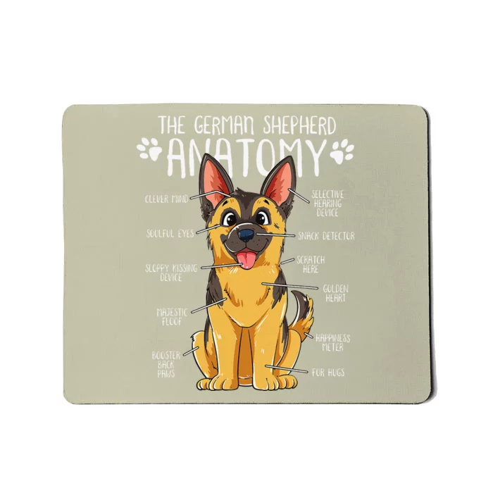 Funny Anatomy German Shepherd Dog Owner Mousepad