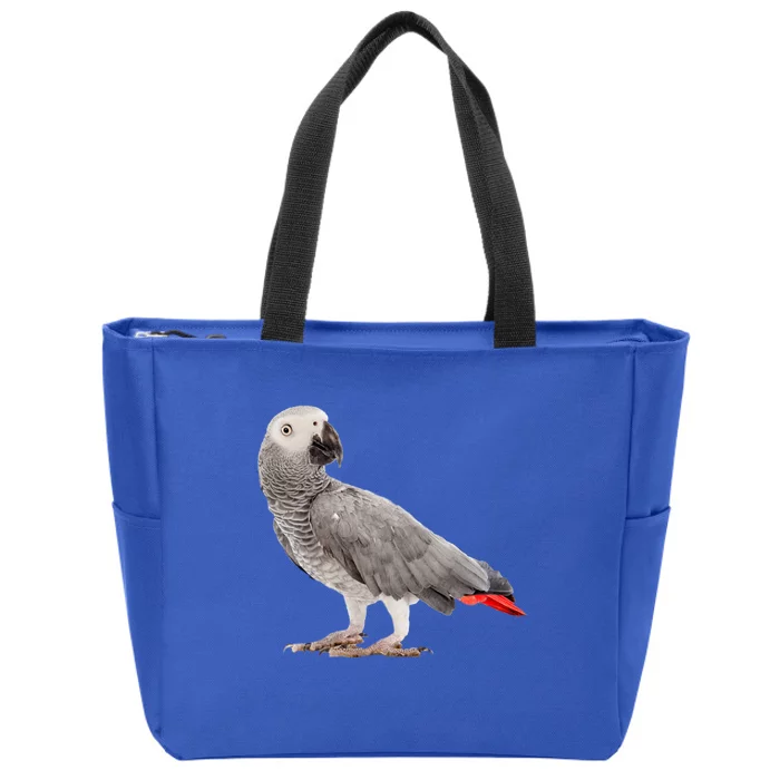 Funny African Grey Parrot Bird Gift Zip Tote Bag