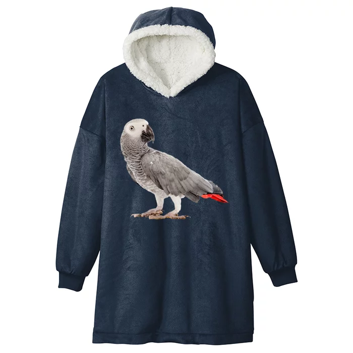 Funny African Grey Parrot Bird Gift Hooded Wearable Blanket