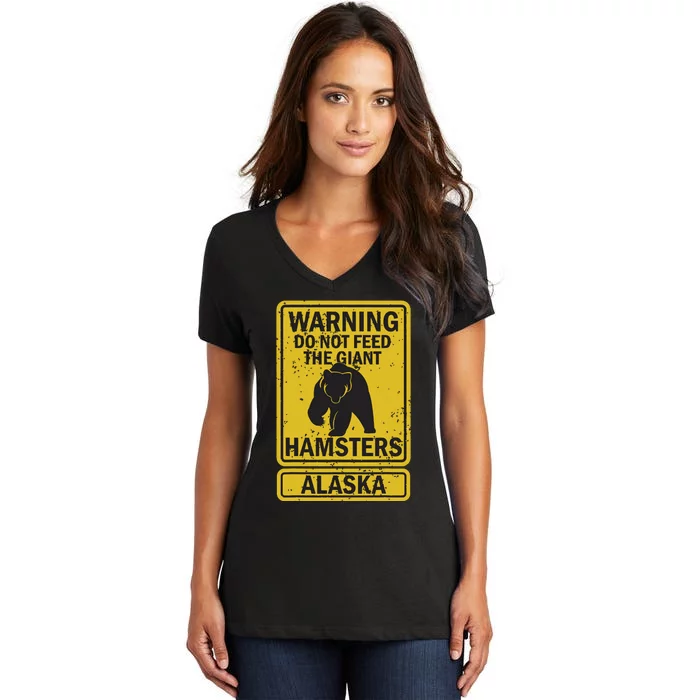 Funny Alaska Grizzly Brown Kodiak Bear Gift Women's V-Neck T-Shirt