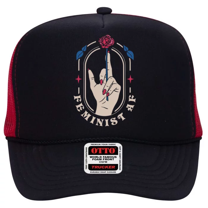 Feminist Af Gift High Crown Mesh Trucker Hat