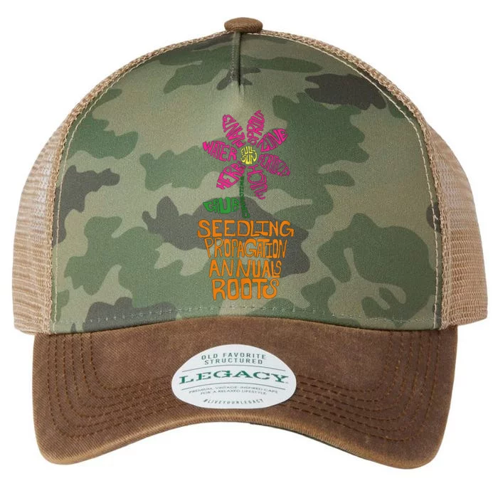 Flower And Garden Pot Words Design For Gardeners Garden Legacy Tie Dye Trucker Hat