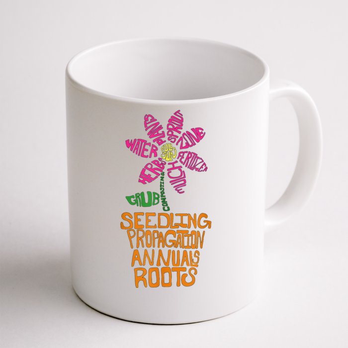 Flower And Garden Pot Words Design For Gardeners Garden Front & Back Coffee Mug