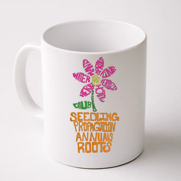 Flower And Garden Pot Words Design For Gardeners Garden Front & Back Coffee Mug