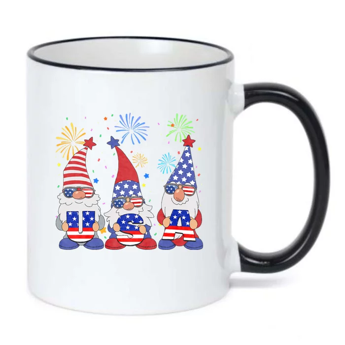 Funny American Gnomes Sunglasses Patriotic Usa 4th Of July Black Color Changing Mug