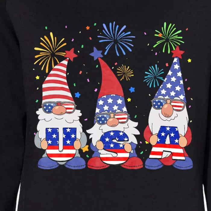 Funny American Gnomes Sunglasses Patriotic Usa 4th Of July Womens California Wash Sweatshirt