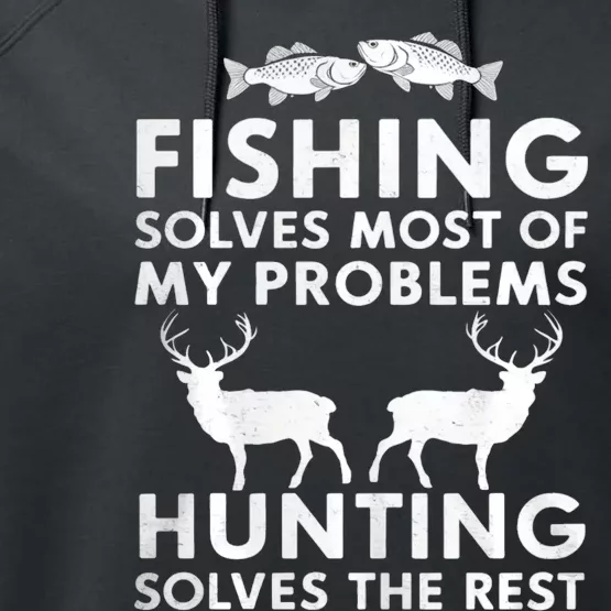 Fishing And Hunting Gifts Fathers Day Humor Hunter Cool Performance Fleece Hoodie