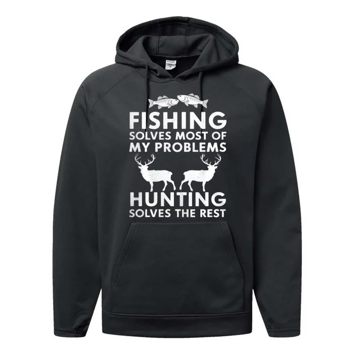 Fishing And Hunting Gifts Fathers Day Humor Hunter Cool Performance Fleece Hoodie