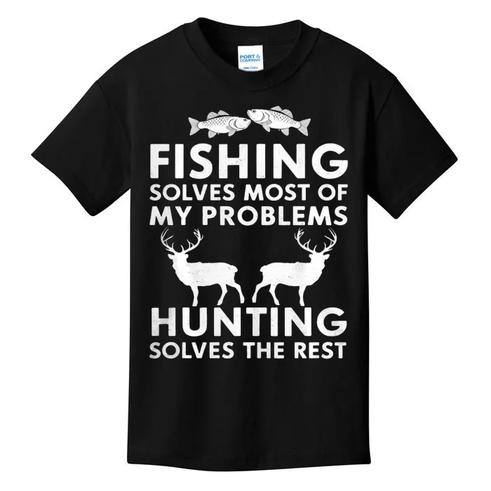 Fishing And Hunting Gifts Fathers Day Humor Hunter Cool Kids T-Shirt