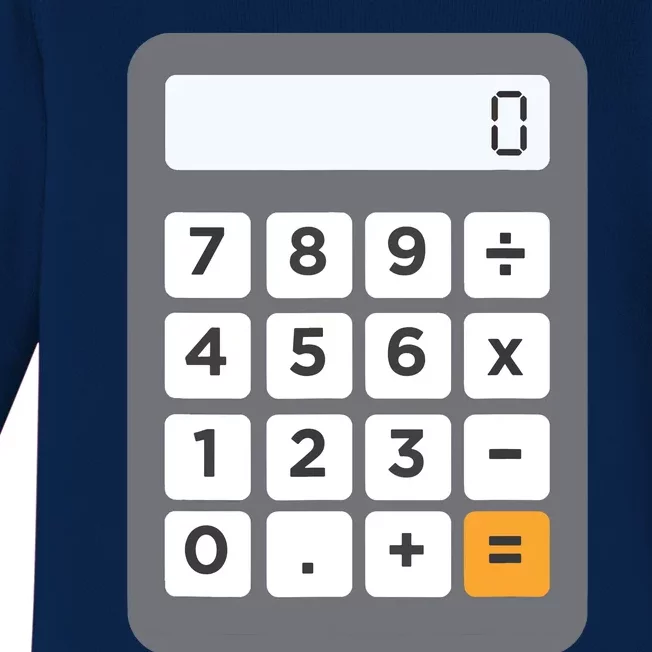 Funny Accountant Halloween Costume Outfit Math Calculator Baby Long Sleeve Bodysuit