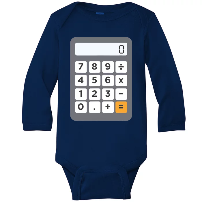 Funny Accountant Halloween Costume Outfit Math Calculator Baby Long Sleeve Bodysuit