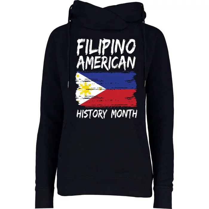 Filipino American History Month | Philippines Flag Womens Funnel Neck Pullover Hood