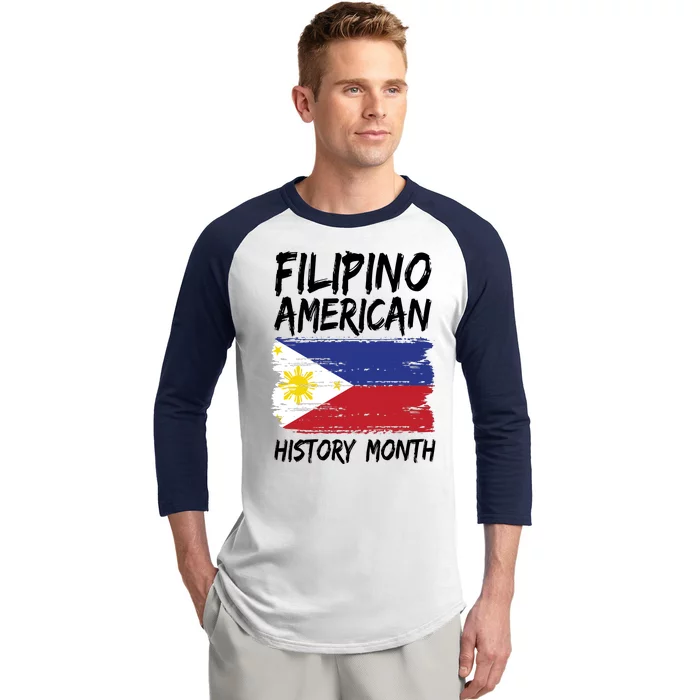 Filipino American History Month | Philippines Flag Baseball Sleeve Shirt