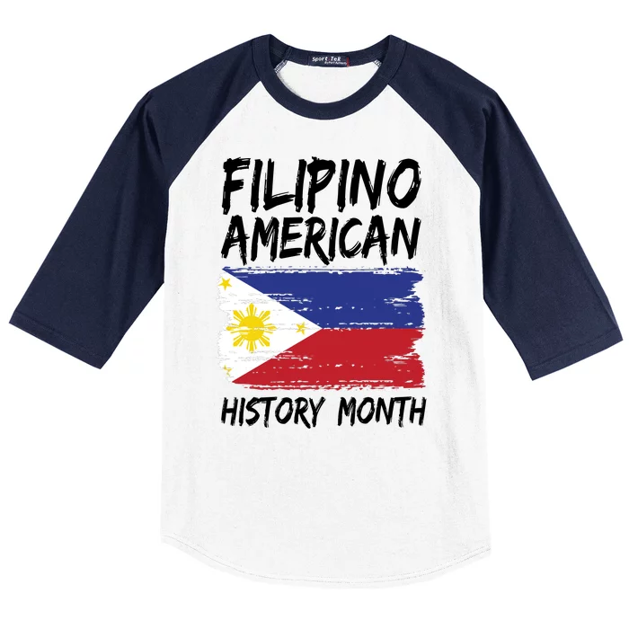 Filipino American History Month | Philippines Flag Baseball Sleeve Shirt