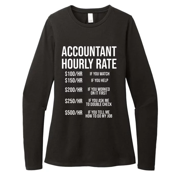 Funny Accountant Hourly Rate Accounting CPA Humor Womens CVC Long Sleeve Shirt