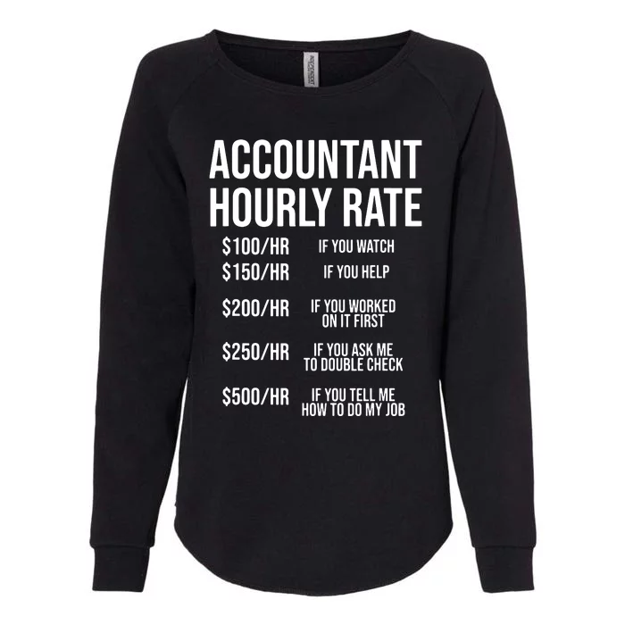 Funny Accountant Hourly Rate Accounting CPA Humor Womens California Wash Sweatshirt