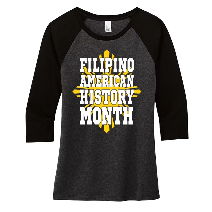 Filipino American History Month Women's Tri-Blend 3/4-Sleeve Raglan Shirt