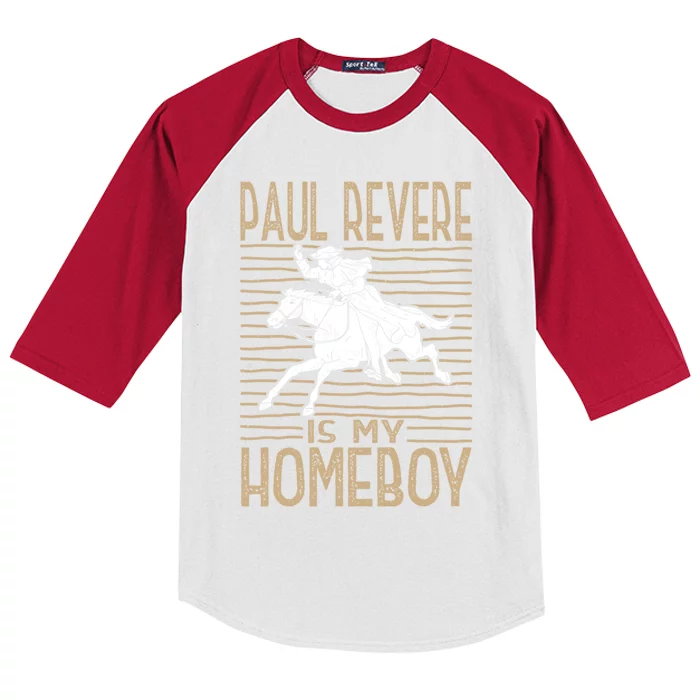 Funny American History Cute Gift Paul Revere Novelty Gift Kids Colorblock Raglan Jersey