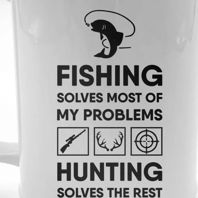 Fishing And Hunting Cute Gift For Dad Grandpa Hunter Gift Meaningful Gift Front & Back Beer Stein