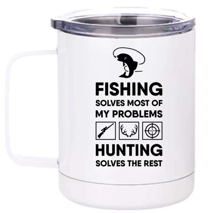 Fishing And Hunting Cute Gift For Dad Grandpa Hunter Gift Meaningful Gift Front & Back 12oz Stainless Steel Tumbler Cup