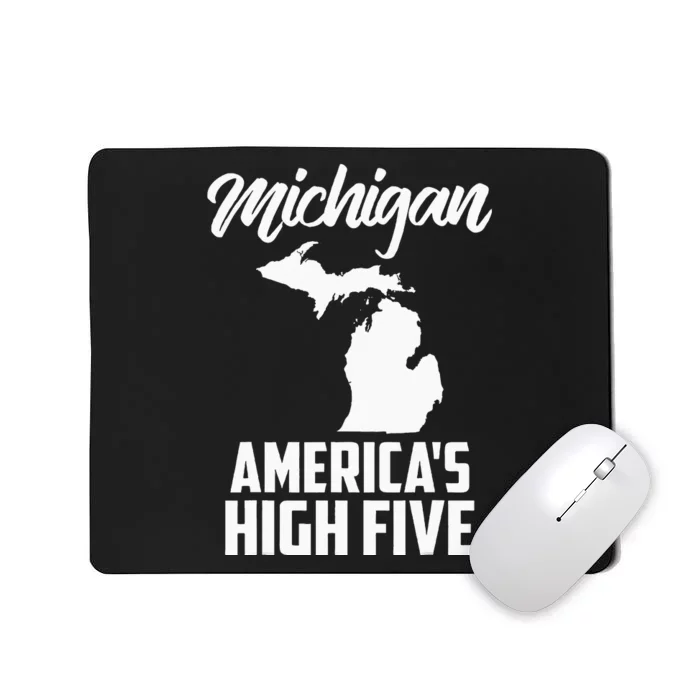 Funny Americas High Five State Of Michigan Gift Men Women Mousepad