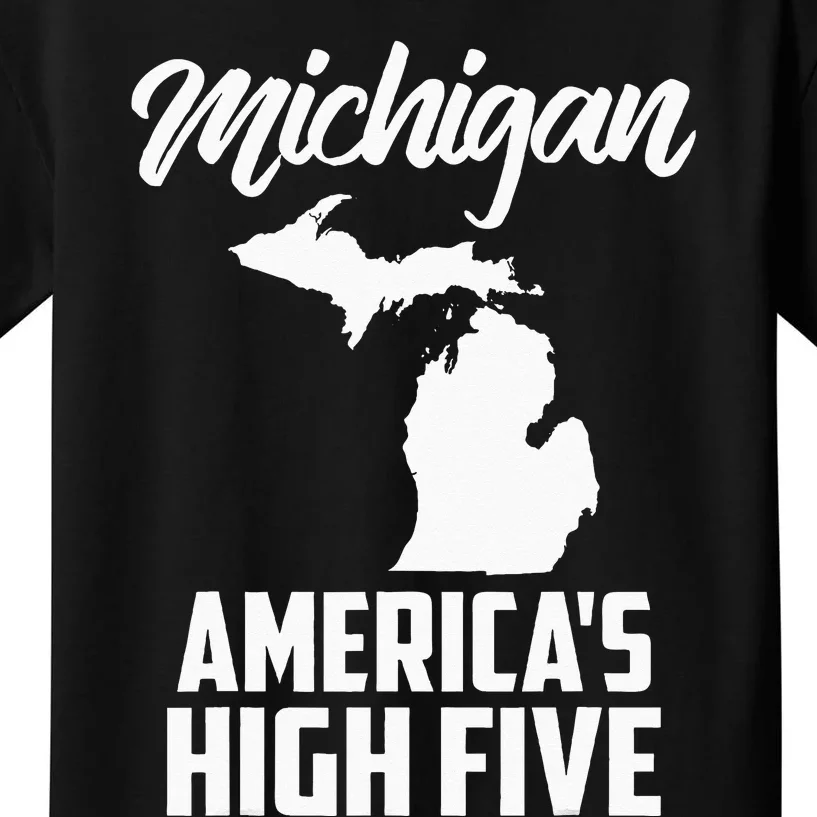 Funny Americas High Five State Of Michigan Gift Men Women Kids T-Shirt