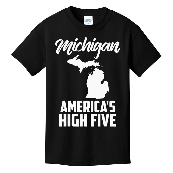 Funny Americas High Five State Of Michigan Gift Men Women Kids T-Shirt