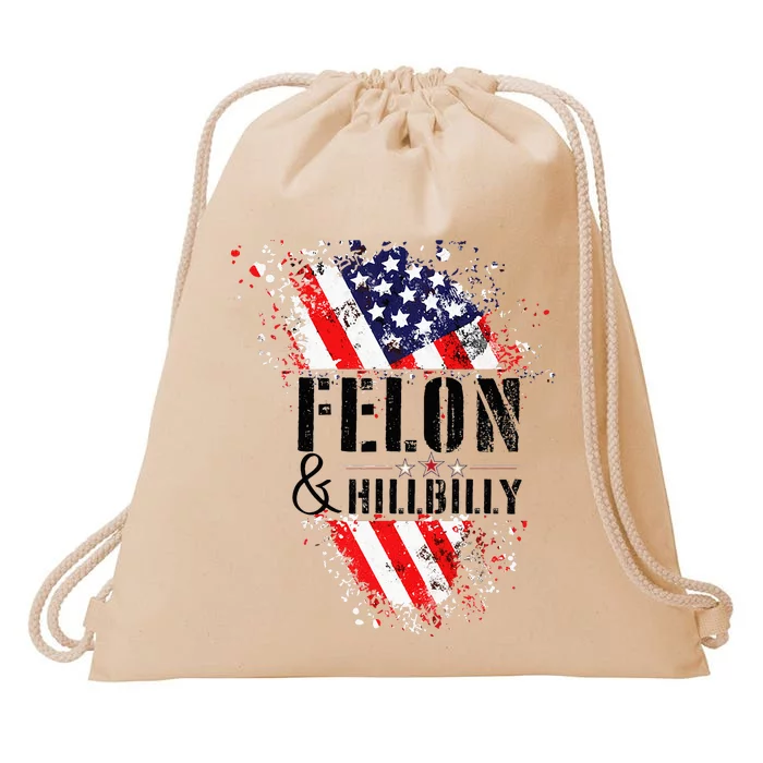 Felon And Hillbilly Funny Felon Election Day 2024 Drawstring Bag