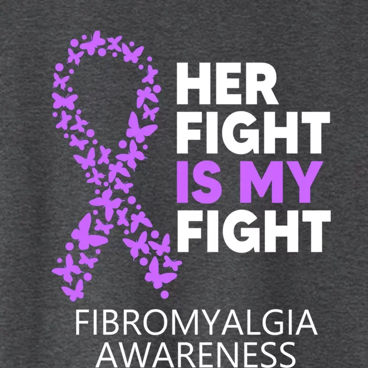 Fibromyalgia Awareness Her Fight Is My Fight Survivor Gift Women's Crop Top Tee