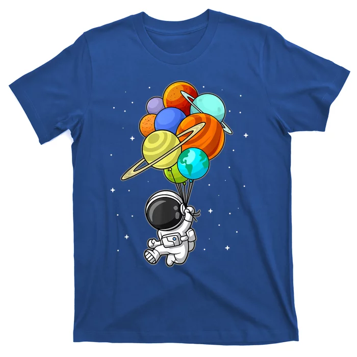 Funny Astronaut Holding Planet Balloons Space Toddler T-Shirt