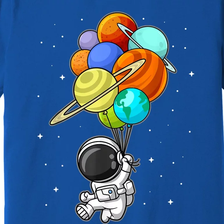 Funny Astronaut Holding Planet Balloons Space Toddler Premium T-Shirt