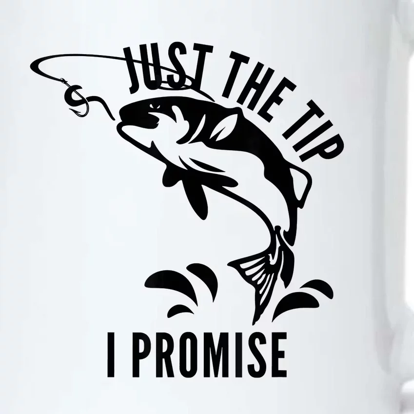 Funny Adult Humor Fishing Just The Tip I Promise Black Color Changing Mug