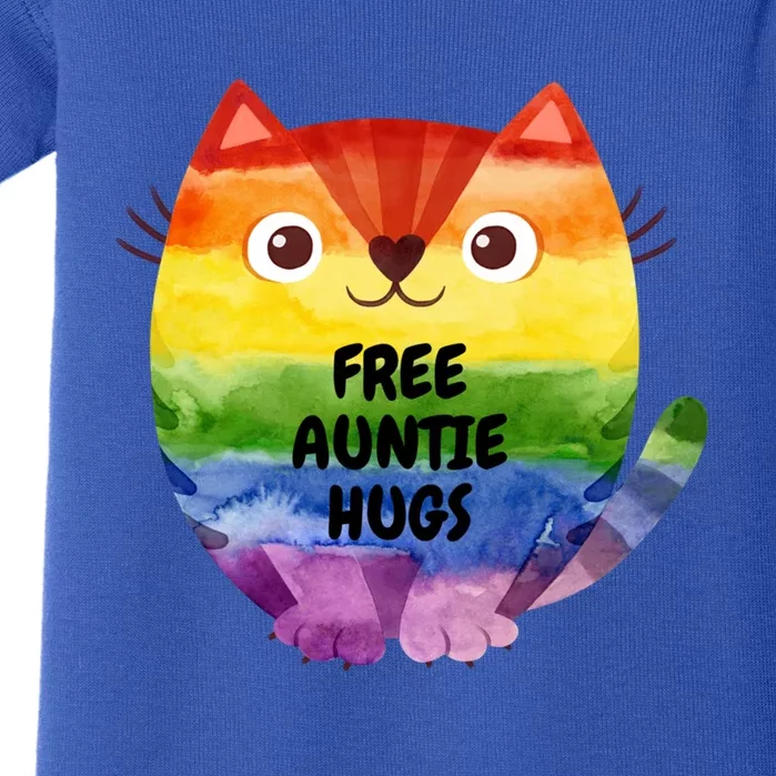 Free Auntie Hugs Pride Lgbtq Flag Cat Cool Gift Baby Bodysuit