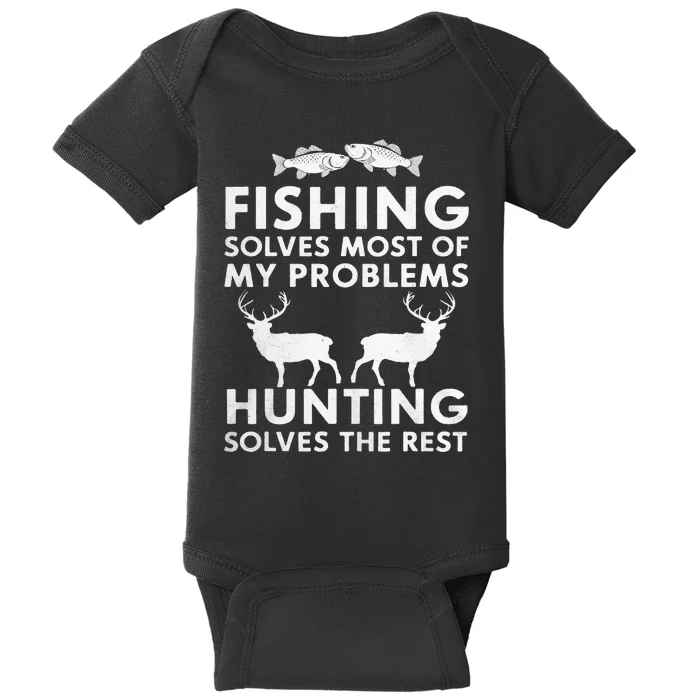 Fishing And Hunting Gifts Fathers Day Humor Hunter Baby Bodysuit