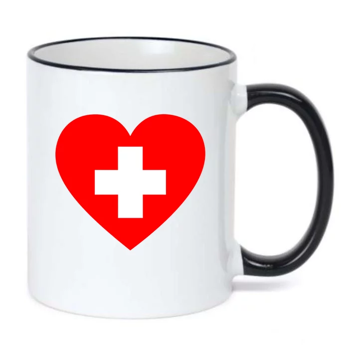 First Aid Heart Health Care Gift Black Color Changing Mug