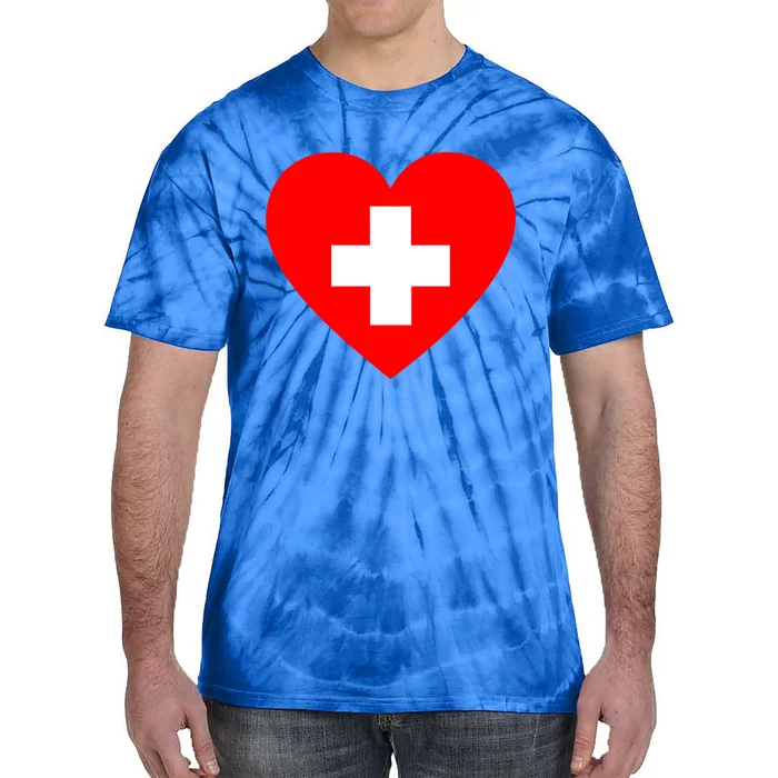 First Aid Heart Health Care Gift Tie-Dye T-Shirt