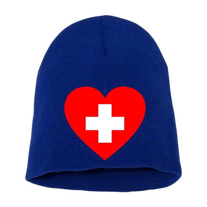 First Aid Heart Health Care Gift Short Acrylic Beanie