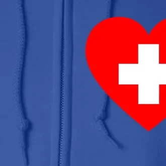 First Aid Heart Health Care Gift Full Zip Hoodie