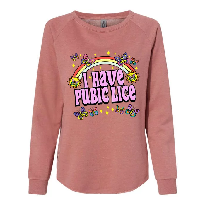 Funny Adult Humor I Have Pubic Lice Dad Joke Silly Saying Womens California Wash Sweatshirt