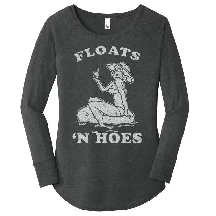 Floats And Hoes Funny Float Trip Tubing River Float Women's Perfect Tri Tunic Long Sleeve Shirt