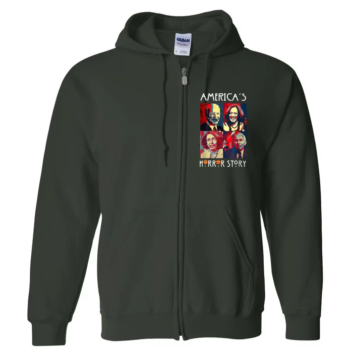 Funny Americas Horror Story Biden Halloween Costume Full Zip Hoodie