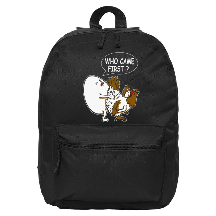 Funny Adult Humor Jokes Who Came First Chicken Or Egg 16 in Basic Backpack