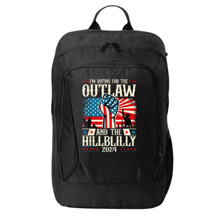 Felon And Hillbilly 24 Pro Trump 2024 Flag Funny Political City Backpack