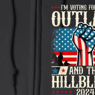 Felon And Hillbilly 24 Pro Trump 2024 Flag Funny Political Full Zip Hoodie