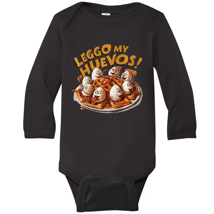 Funny Adult Humor Jokes Leggo My Huevos Baby Long Sleeve Bodysuit