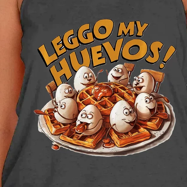 Funny Adult Humor Jokes Leggo My Huevos Women's Knotted Racerback Tank