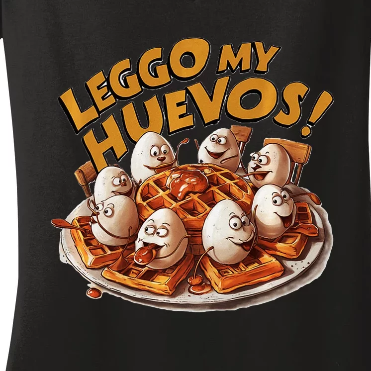 Funny Adult Humor Jokes Leggo My Huevos Women's V-Neck T-Shirt