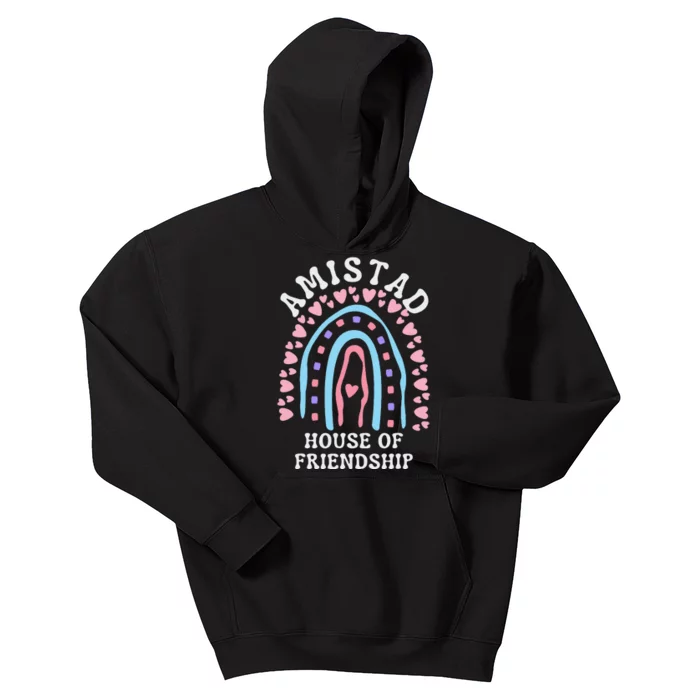 Funny Amistad House Of Friendship Boho Heart Rainbow Kids Hoodie