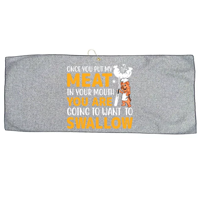 Funny Adult Humor Once You Put My Meat In Your Mouth Large Microfiber Waffle Golf Towel