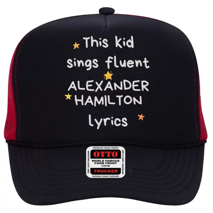 Funny Alexander Hamilton Hamilton Lyrics Hamiltrash Broadway Musical High Crown Mesh Trucker Hat